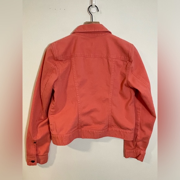 Lauren Ralph Lauren Jean Jacket Salmon Pink Denim Women’s Size Medium - Picture 4 of 10